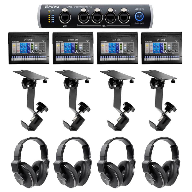 4) PRESONUS EarMix 16M 16x2 16-Ch. AVB In-Ear Monitor Mixers+K553 MK2 Headphones image 1