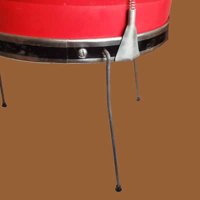 Pair of 1960s Noble & Cooley Tin Toy Tom + Floor Tom Drum - Red Steel w/Legs image 5
