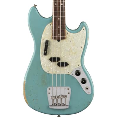 Fender JMJ Road Worn Mustang Bass Faded Daphne Blue Rosewood image 2