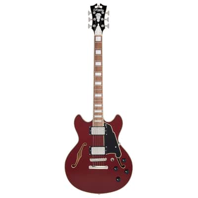 D'Angelico Premier Mini DC Semi-Hollow Guitar - Burnt Red - Open Box image 2