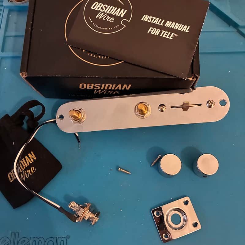 ObsidianWire Telecaster Vintage 3-Way Control Plate - Chrome image 1