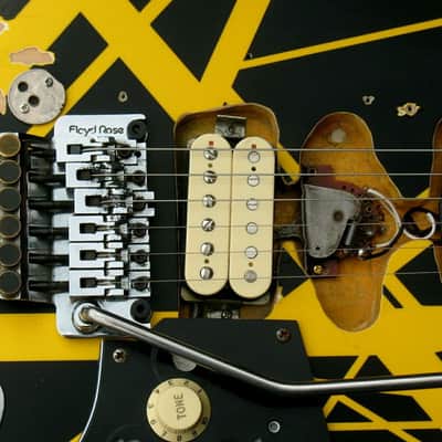 EVH STRIPE SERIES BLACK & YELLOW FRANKENSTRAT MODIFICATION * TESI SWITCH * GERMANY FLOYD ROSE =VH= image 3