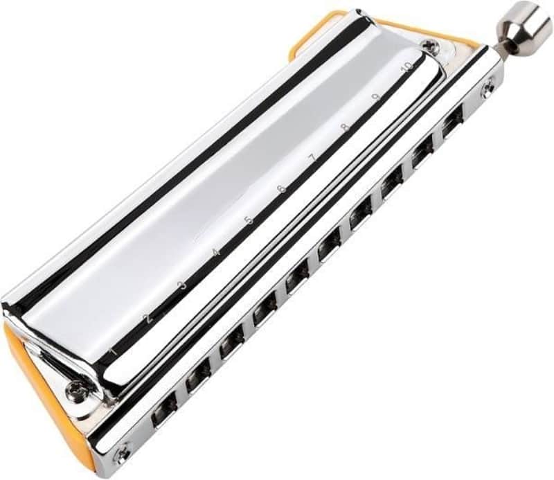 10 Holes Chromatic Harmonica Key of Valveless Harp Chromonica Mouth Organ with Case for Adults Professionals Beginners Kids Teachers Students image 1