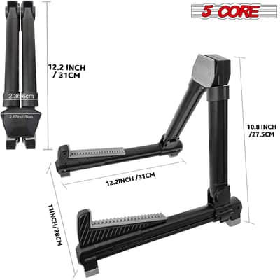 5 Core Guitar Stand Adjustable A Frame Shape w Rubber Pad Arms Supports Acoustic Electric Bass image 2