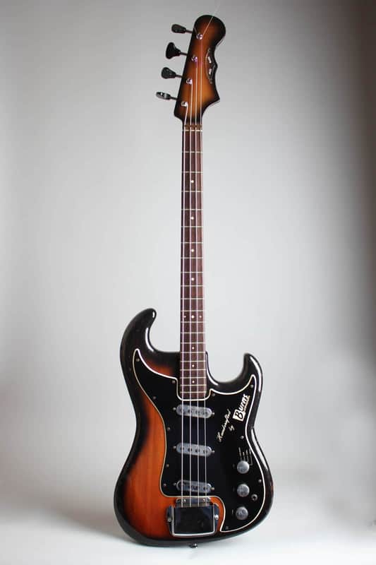 Burns Jazz Bass Solid Body Electric Bass Guitar (1964), ser. #6326, black tolex hard shell case. image 1