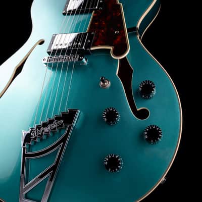 Used D’Angelico Premier DC Semi Hollowbody Turquoise With Gig Bag image 6