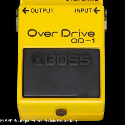 Boss OD-1 Overdrive 1980 Japan s/n 9600 Silver Screw, Long Dash with JRC4558D op amp image 4