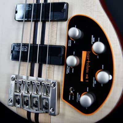 Cort A4 Plus FMMH OPN Artisan Series Figured Maple/Mahogany 4-String Bass - Open Pore Natural image 7
