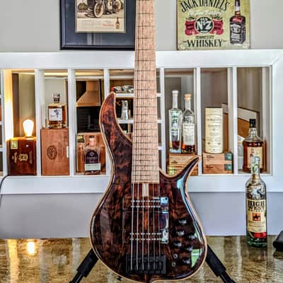 F Bass BN6 Deluxe: Walnut Top, Birdseye Maple fingerboard, 16mm spacing, Matching Ramp image 6