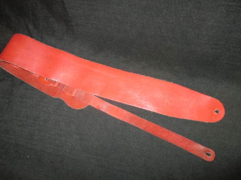 Guitar Center Vintage Red Leather Guitar Strap image 1