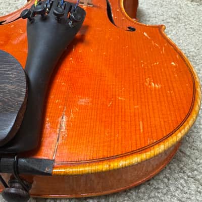 Unlabeled 3/4 Violin Flame Maple w/ Case & Bow A image 6