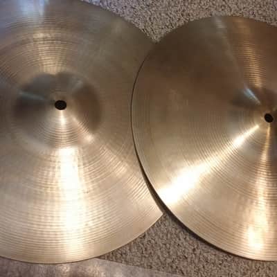 Sabian EARLY VINTAGE 14" PRE- AA Regular HI HAT CYMBALS 915 G / 1401 G / RARE BEAUTIFUL MATCHED PAIR image 7