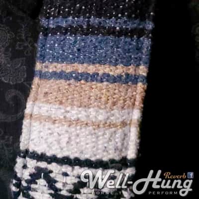 Well-Hung "Bandido" 3" wide padded guitar strap Mexican blanket in Agave + Sand image 4