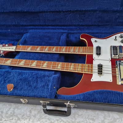 1981 Rickenbacker 4080 6/4 Double Neck 4001 Bass 480 Guitar Burgundy Red image 1