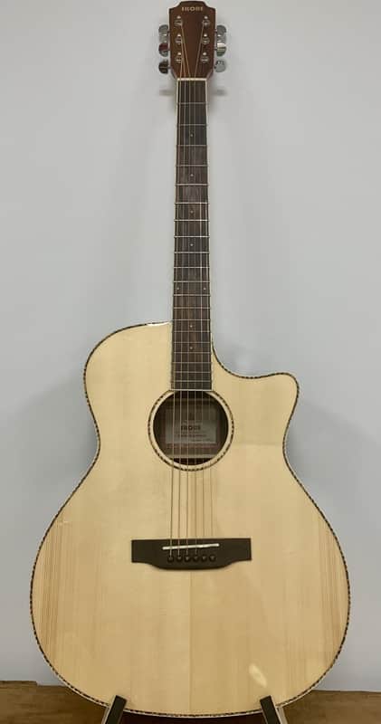 Shore Cutaway Acoustic Guitar - natural solid spruce top image 1