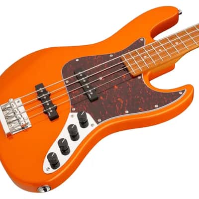 Sadowsky MetroExpress 21-Fret Vintage J/J Bass, Roasted Maple Fingerboard, 4-String - Solid Candy Apple Orange Metallic High Polish image 1