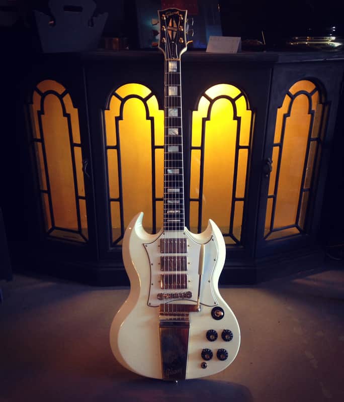 Gibson Custom Shop Les Paul SG Custom 2008 1967 RI Polaris White jimi Hendrix image 1