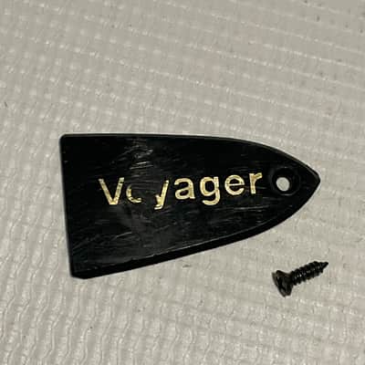 1980's Kramer Voyager Model Guitar Black Truss Rod Cover 1 Ply Gold Lettering
