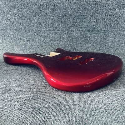 Red Mini 4 String Bass Basswood Body image 8