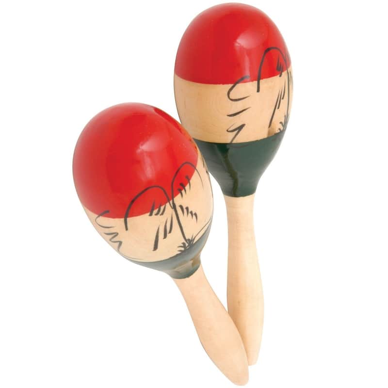 Chord Traditional Maracas 10" Pair Wood Painted Hand Percussion Instrument image 1