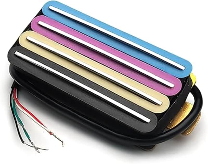 2-Dual Blade Electric Guitar High Output Track Type Four Coil Humbucker Pickup Rainbow image 1