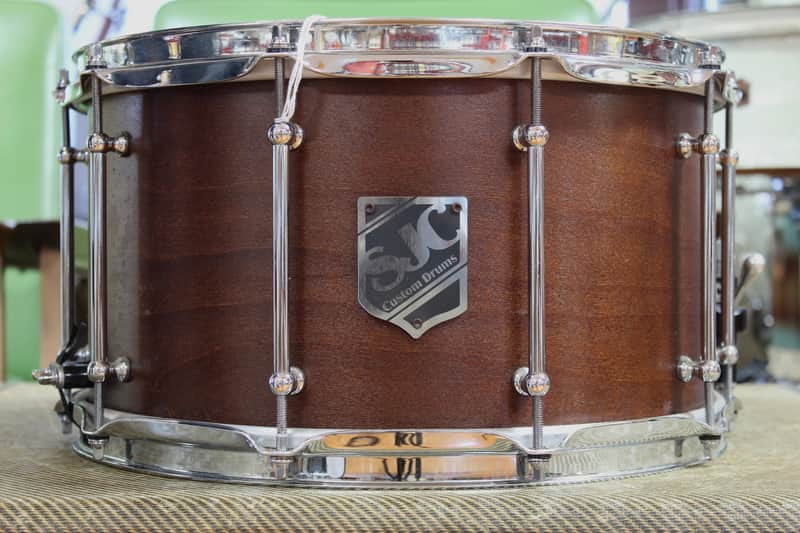 SJC Custom Drums 8"x14" Snare Drum in Mahogany Satin Stain image 1