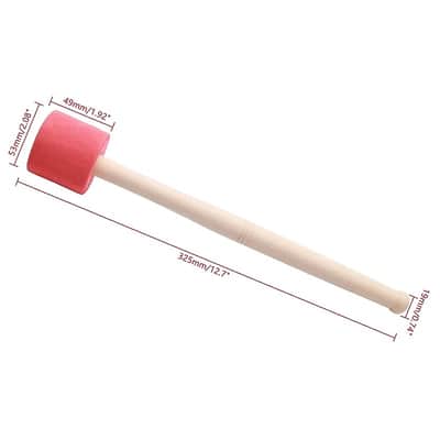 12.8 Inch Drum Mallet Anti-Slip Bass Percussion Sticks Wood Drum Stick Instrument  Band Accessory Part Replacement For Snare, Red image 2
