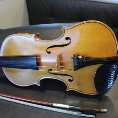 An Antique Antonius Stradivarius Nicolo Eberti Copy Full Size 4/4 Violin Bow & Case3 V image 3