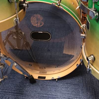 Spaun USA Custom Maple Shell Pack in Green Fade – 20″,10″,12″,15″ & 13″SN image 17
