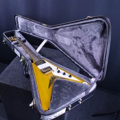 Epiphone '58 Korina Flying V 2023 - Aged Natural (White Pickguard) image 9