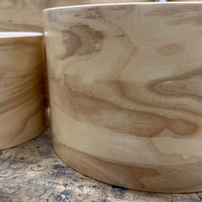 OLIVE ASH exotic wood and Maple 7 pcs shell set - 5 ply core shells - Clear gloss polished BEST OFFERS ACCEPTED! image 10