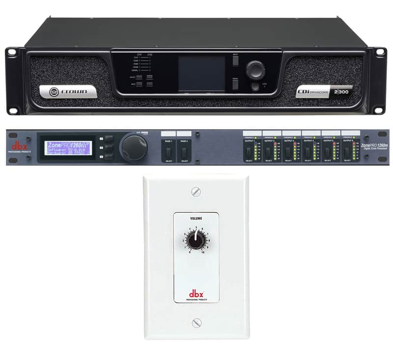 Crown CDI2300 CDI 2 x 300 Watt 70V Commercial Amplifier+Processor+Wall Control image 1