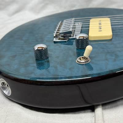 Michael Rowan Custom Guitars Journeyman Twin P90s Guitar - Trans Turquoise image 15
