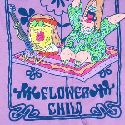 stay wild flower child official sponge bob m tee - music 1960s groovy hippie woodstock love peace jimi janis image 2