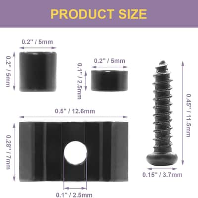 4Pcs Guitar String Trees, Metal Black String Retainer Guides with Mounting Screws Compatible with Stratocaster Strat Tele Style Electric Guitar image 2