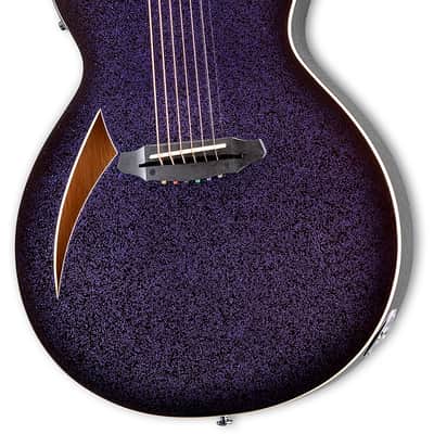 ESP LTD TL-6 Acoustic / Electric Guitar - Purple Sparkle Burst image 2