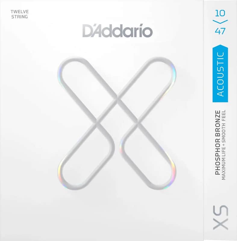 D'Addario XSA1047-12 XS Light Coated Phosphor Bronze 12-String Acoustic Guitar Strings, 10-47 image 1
