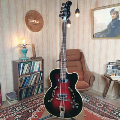 MUSIMA 1655 В Vintage BASS GUITAR RARE USSR Hollow Semi body image 1