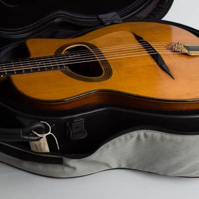 Selmer-Maccaferri  Modele Orchestre Acoustic Guitar (1932), ser. #163, molded fiberglass road case. image 16