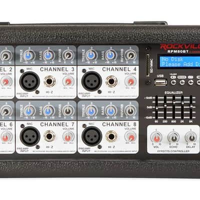 Rockville RPM80BT 2400w Powered 8 Channel Mixer/Amplifier w/Bluetooth/EQ/Effects image 1