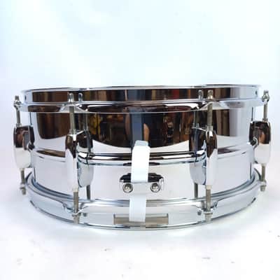 Pearl 5.5x14"Mirror Chrome Steel Shell Snare Drum 8-Lug Remo CS + Ambassador image 3