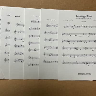 Johann S. Bach Bourree and Gigue from the Third Orchestral Suite Saxophone Quintet image 2