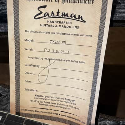 Eastman T64/V-RD Thinline - Antique Red - incl. Case - NEW image 18