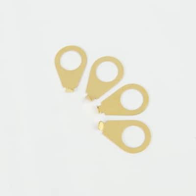 4x Guitar Knobs Dial Pointer Indicator Fits 3/8" Pot Shaft, Gold-plated
