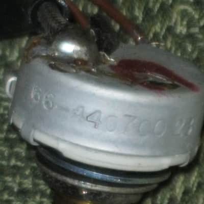 used 1997 Gibson control harness: 1 vol pot & 1 tone pot short shaft +nut/washer,wires,wire insualtion,capacitor,jack+nut/washer,switch +switch tip,nut +comes w/ new switch washer (NO other parts included) from The Hawk guitar (guitar NOT included) image 14