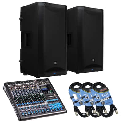 (2) PreSonus AIR XD 15 Powered Speaker - PSG AUDIO EMX-12 - (3) XLR Cables Bundle image 1