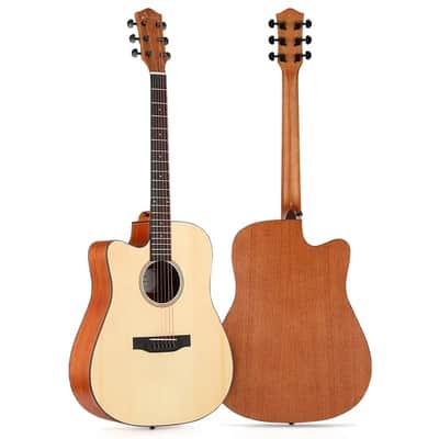Left Handed Acoustic Guitar Cutaway 41 Inch Full Size Guitar Set image 9