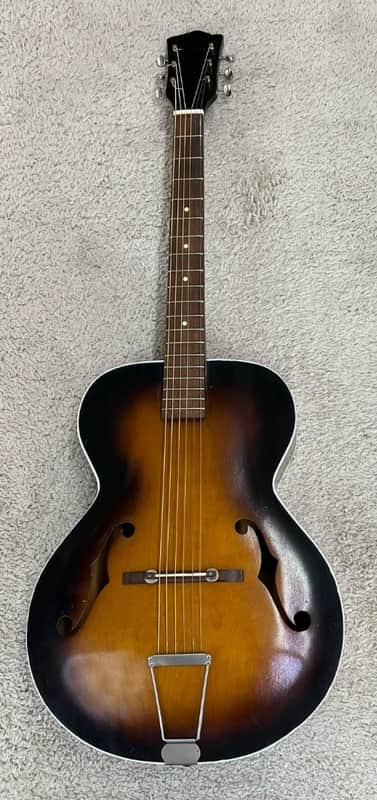 Vintage Archtop acoustic guitar - Airline?, Silvertone? , not sure - Plays great