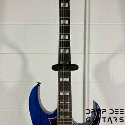 Ibanez Prestige RG653DX Electric Guitar w/ Case - Transparent Deep Blue Flat image 9