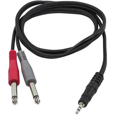 Monoprice 1/8" TRS Male to Two 1/4" TS Male Cable, 3 Feet (601040) image 1